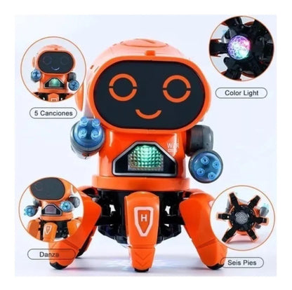 Robot De Juguete Inteligente 6 Garras, con luz, baila y tiene Música